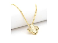 18K Gold Plated Flower Solitaire Pendant with Cz Surround