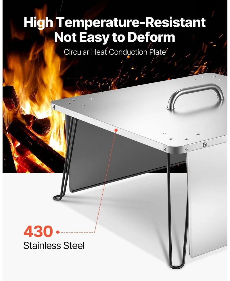 Slickblue Fire Pit Burner Cover Heat Deflector and Stainless Steel forOutdoor Use