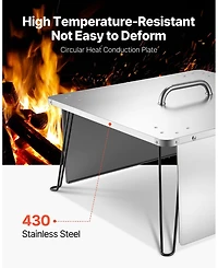 Slickblue Fire Pit Burner Cover Heat Deflector and Stainless Steel forOutdoor Use