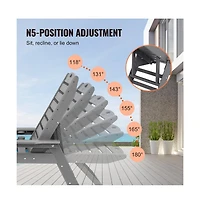 Slickblue Outdoor Chaise Lounge Chair with 6-Position Adjustable Reclining Bench