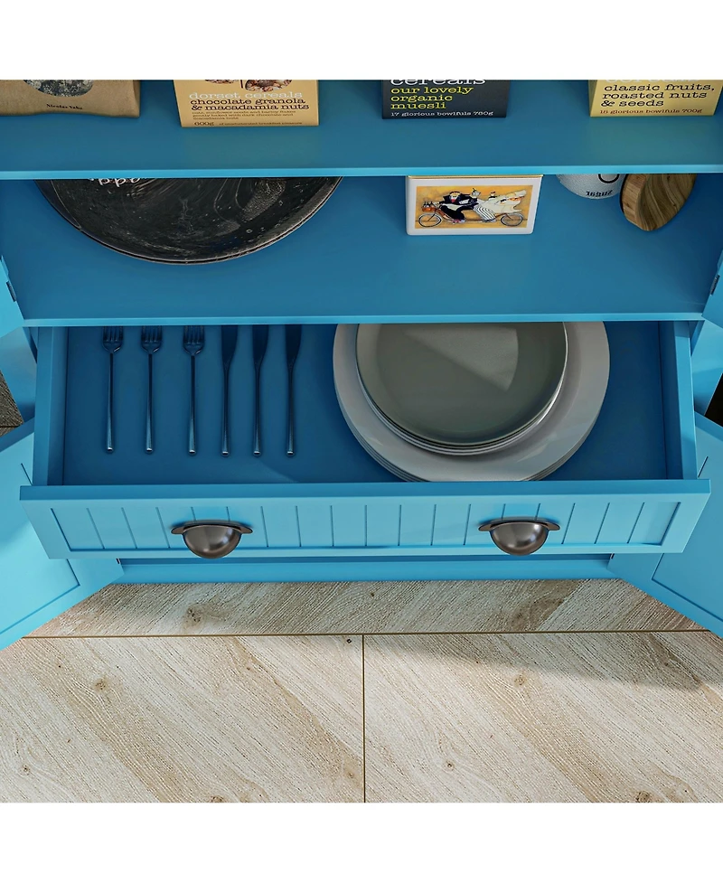 Slickblue Spacious Kitchen Storage Cabinet with Doors and Shelves for Pantry and Dining Area