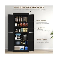 Slickblue Robust Kitchen Storage Cabinet with Doors and Adjustable Shelves for Organized Pantry