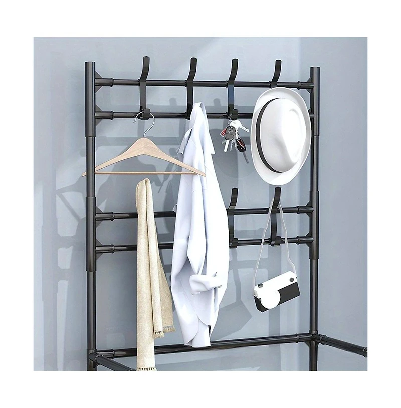 5-Tier Multi-Functional Shoe Rack and Coat Stand Freestanding Entryway Organizer