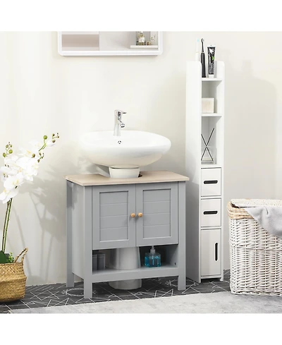 Slickblue Bathroom Storage Space Saver Cabinet with Durable Construction for Towels and Essentials