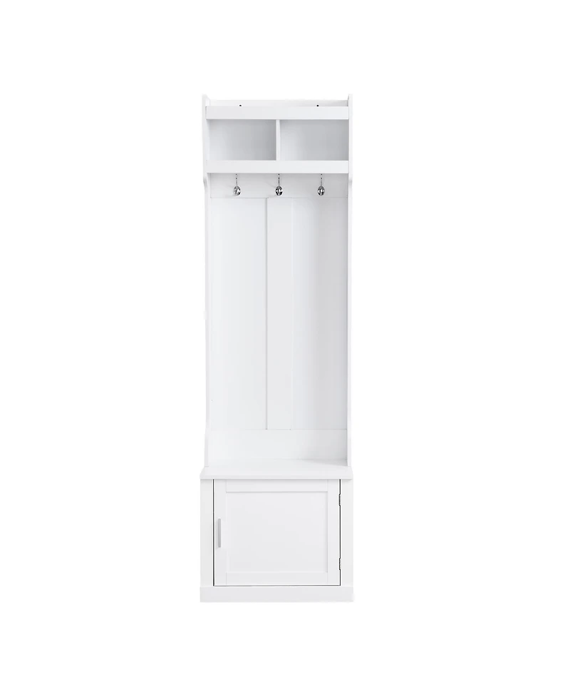 Elegant Hall Tree with Cabinet Coat Rack and Storage Bench for Hallway Living Room