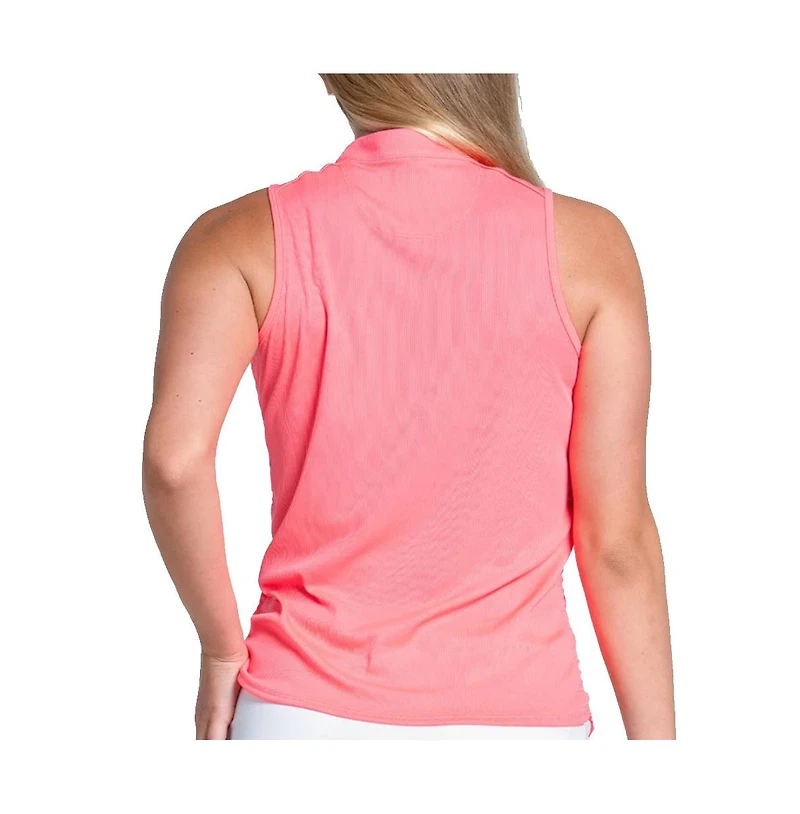 Lucky In Love On Par Zip Womens Sleeveless Golf Top