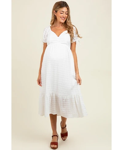 Pinkblush Ivory Solid Sweet Heart Maternity Dress
