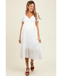 Pinkblush Ivory Solid Sweet Heart Maternity Dress