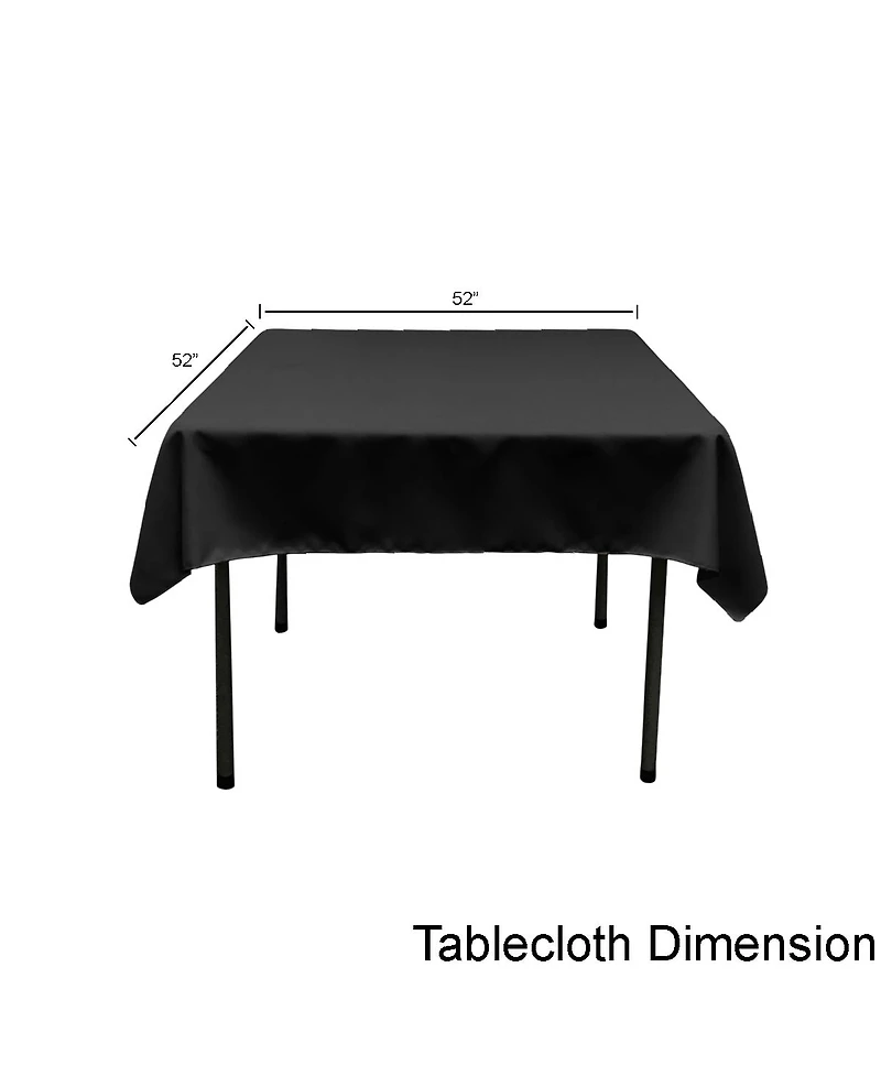 52x52 Inch Square Tablecloth Durable Polyester Poplin, Perfect for Dining & Events
