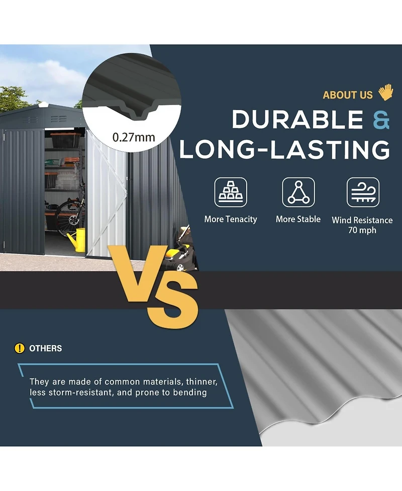 Aecojoy 12'x10' Outdoor Storage Shed