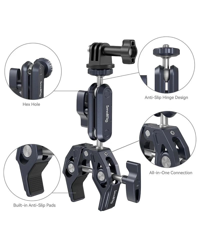 SmallRig Crab-Shaped Super Clamp with Ball Head Magic Arm