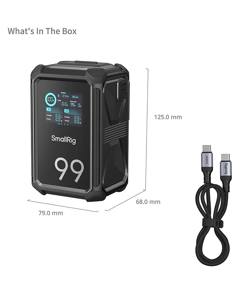 SmallRig X99 99Wh 14.54V 6800mAh X-Touch Smart Triple-Proof Li-Ion V-Mount Battery