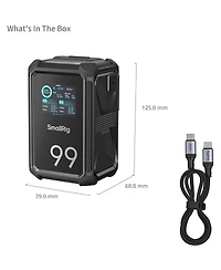 SmallRig X99 99Wh 14.54V 6800mAh X-Touch Smart Triple-Proof Li-Ion V-Mount Battery