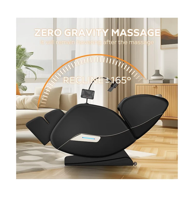 Full Body Massage Chair with Heat & Air Compression, Zero Gravity Recliner with Foot Rollers, Bluetooth & Led Lights-Maison Boucle
