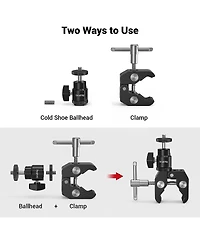 SmallRig CoolClamp Mount with 1/4" Screw Ball Head Mount