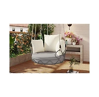 Flynama Outdoor Floating Swing Chair with 8 Inch Waterproof Cushion 300lb Capacity