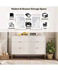 6-Drawer Dresser Chest with Metal Base