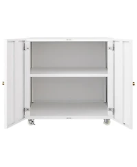 Metal Filing Storage Cabinet Mobile Printer Tables for Small Spaces with Adjustable Shelf and Wheels for Home Office