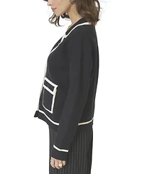 Central Park West Women's Astrid Piped Sweater Jacket