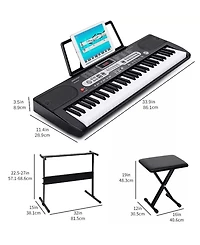 61 Key Electronic Keyboard Piano for Beginners Musical Keyboard with Piano Stand Lcd Screen and 3 Teaching Modes