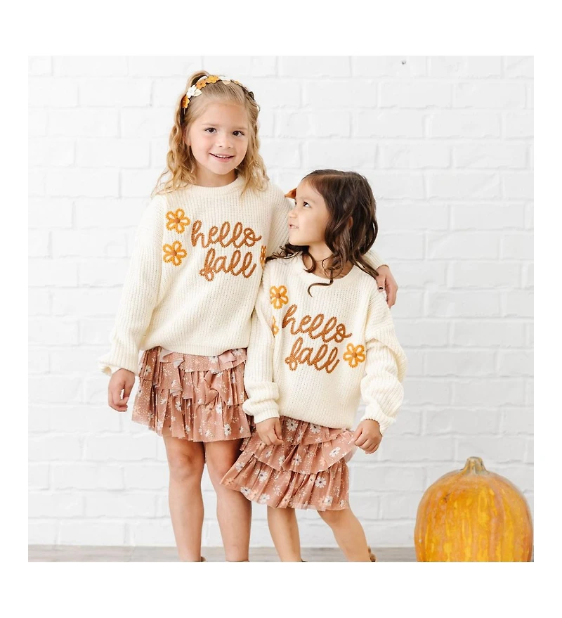 Sweet Wink Little and Big Girls Ditsy Fall Floral Printed Tiered Tutu Skirt