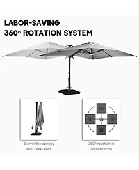 Boyel Living 10x13 ft. 360° Rotation Cantilever Patio Umbrella with BaseandBT