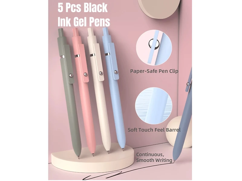 Htutwoo 39 Pcs Aesthetic School Supplies With Cute Pen Case, 12 Pastel Highlighters, 5 Black Ink Gel Pens, 6 Mechanical Pencils Set 0.5 & 0.7 Mm For S
