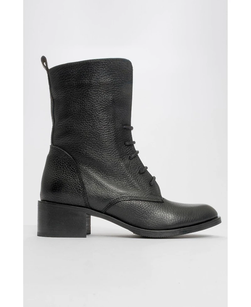 Forever & Always Shoes Lana Leather Block Heel Boot (Women)