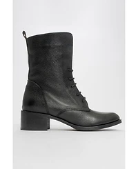 Forever & Always Shoes Lana Leather Block Heel Boot (Women)