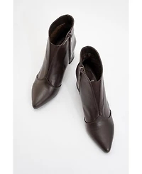 Forever & Always Shoes Finda Leather Block Heel Boot (Women)