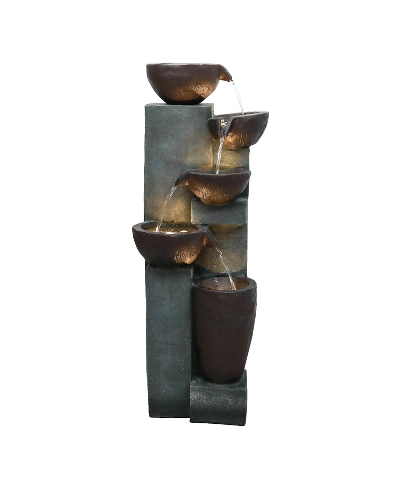 SunJet 5-Tier Cascading Indoor/Outdoor Water Fountain with Led Lights