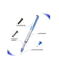 Htutwoo Rollerball Pens 0.5mm, 8 Assorted Colors Extra Fine Point Pen Quick Dry, Liquid Ink Pens Fine Point Smooth Writing Pen For Journaling, Note Ta