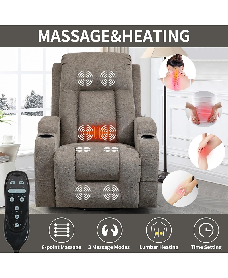 Clihome Infinite Position Single Motor Up to 350 Lbs Power Lift Recliner Chair for Elderly Heavy Duty Motion Mechanism with 8 Point Vibration Massage