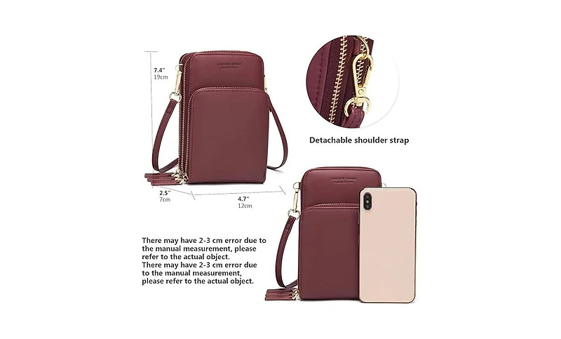 Kemimoto Small Crossbody Cell Phone Bag for Women, Mini Over Shoulder Handbag Purse with Credit Card Slots
