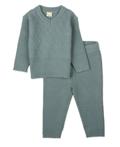 MeMoi Baby Boys 2 Piece "Romeo" Mixed Knit Pullover Sweater Set