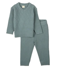 MeMoi Baby Boys 2 Piece "Romeo" Mixed Knit Pullover Sweater Set