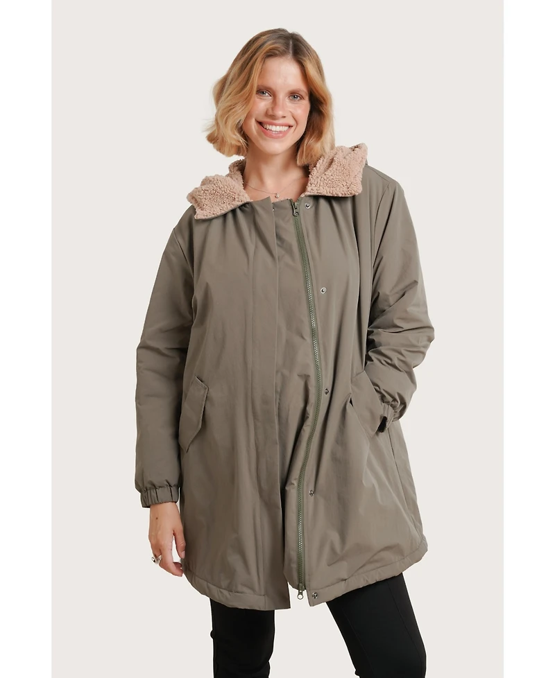 Nom Maternity Scottie Before & After Coat
