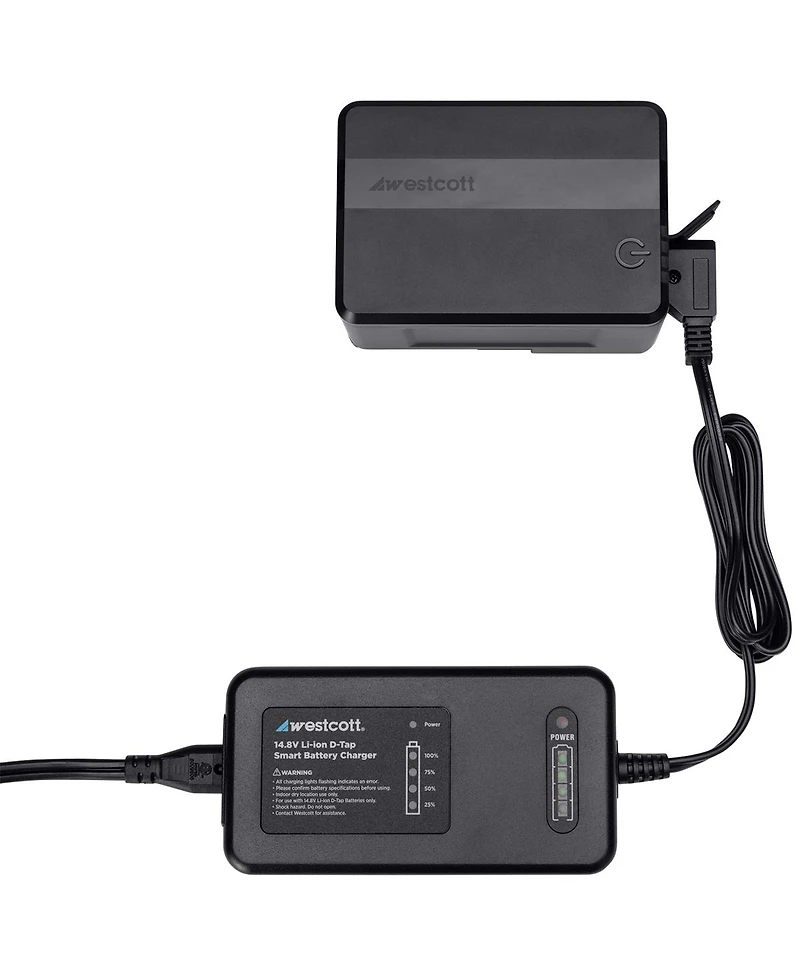 Westcott MV95 Mini 95Wh 14.8V 6400mAh Lithium-ion V-Mount Battery with D-Tap Charger, Black