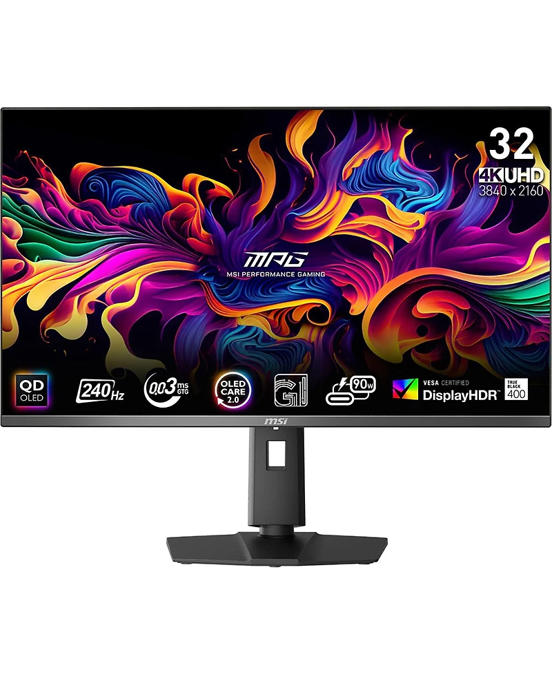 Msi Mpg 321URX Qd-oled 31.5" 16:9 4K Ultra Hd 240Hz Oled Hdr Gaming Monitor, Metallic Black