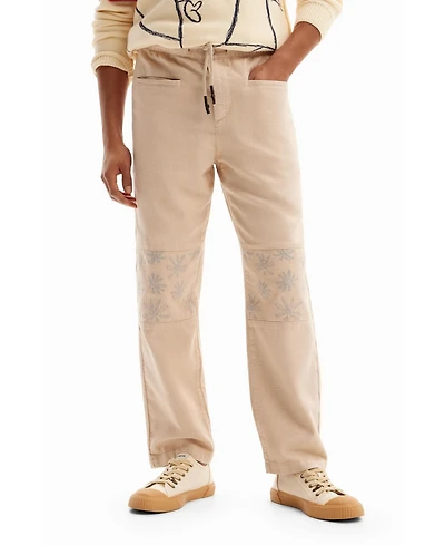 Desigual Men's Trousers with floral details