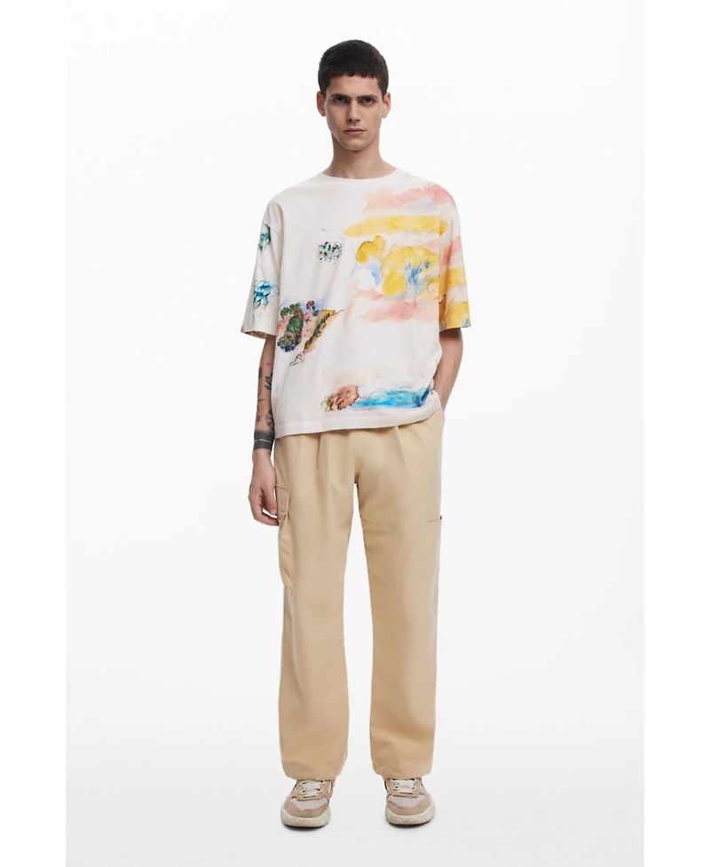 Desigual Men's Short-sleeve watercolor T-shirt