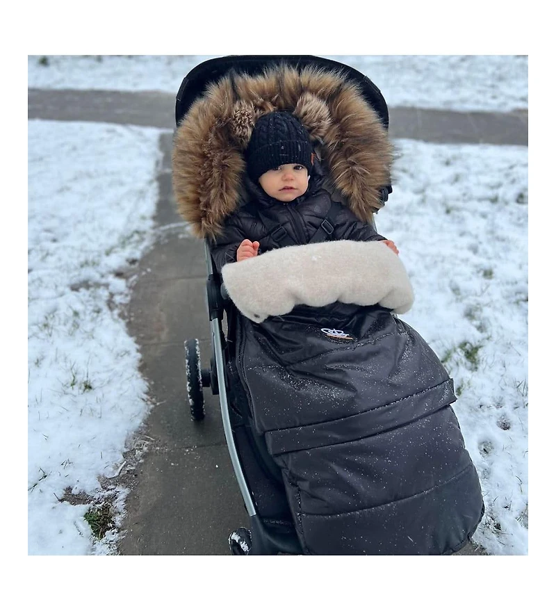 Cover Baby Baby Cover 0-3 Years Organic Premium Gray Wool Adjustable Footmuff in Pastel Dark Gray
