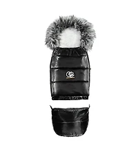 Cover Baby Baby Cover 0-3 Years Organic Premium Gray Wool Adjustable Footmuff in Satin Black