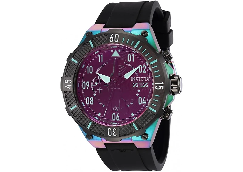 Invicta Men's Aviator Quartz Multifunction Black Dial Watch