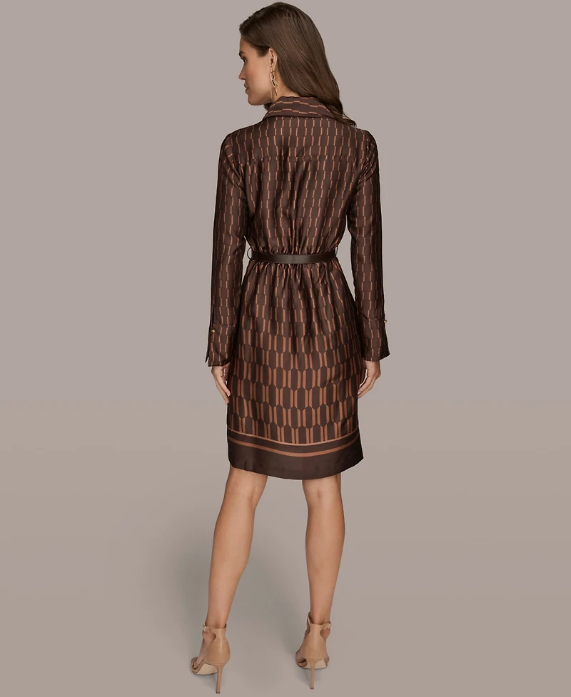 Donna Karan New York Women's Satin Geo Belted Dress