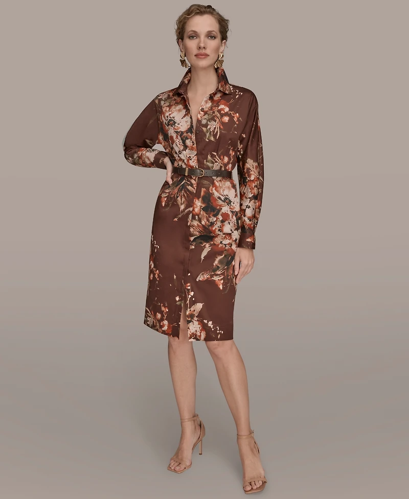 Donna Karan New York Women's Floral Belted Dress