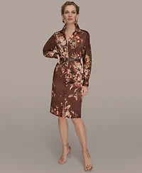 Donna Karan New York Women's Floral Belted Dress