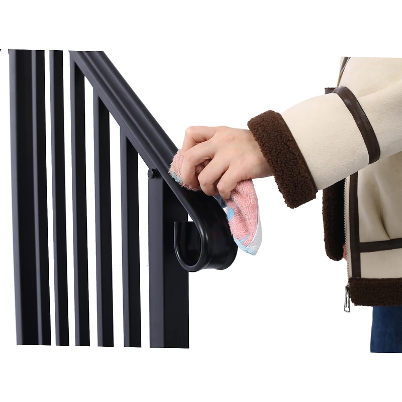 3-Step Handrail Durable Steel with Powder Coating and Easy Installation