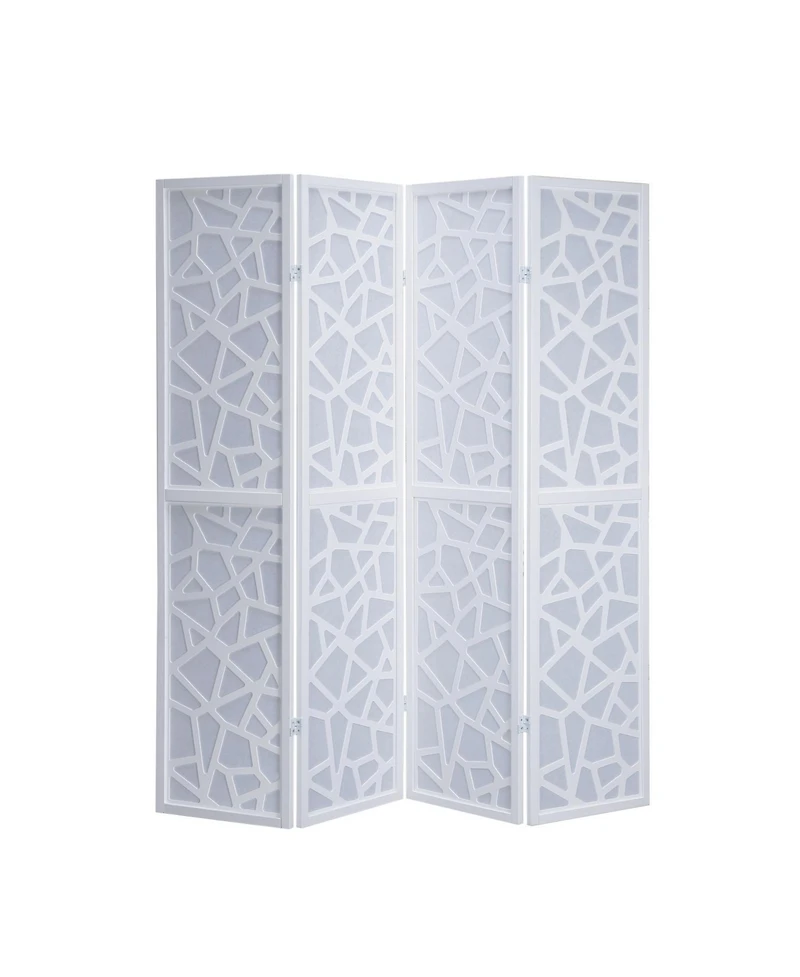 Streamdale Furniture Giyano 4 Panel Screen Room Divider, White