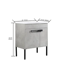 Simplie Fun Dual-Purpose Bathroom Vanity Wall-Mount or Floor-Standing with Adjustable Shelf